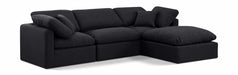 Meridian Furniture - Indulge 105" Linen Textured Fabric Upholstered 4 Piece Modular Sectional - 141Black-Sec4A - GreatFurnitureDeal