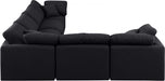 Meridian Furniture - Indulge 140" Linen Textured Fabric Upholstered 6 Piece Modular Sectional - 141Black-Sec6A - GreatFurnitureDeal