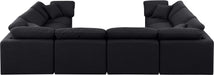 Meridian Furniture - Indulge 140" Linen Textured Fabric Upholstered 8 Piece Modular Sectional - 141Black-Sec8A - GreatFurnitureDeal