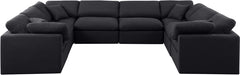 Meridian Furniture - Indulge 140" Linen Textured Fabric Upholstered 8 Piece Modular Sectional - 141Black-Sec8A - GreatFurnitureDeal