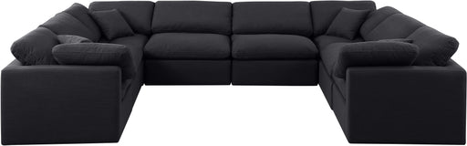 Meridian Furniture - Indulge 140" Linen Textured Fabric Upholstered 8 Piece Modular Sectional - 141Black-Sec8A - GreatFurnitureDeal