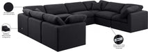 Meridian Furniture - Indulge 140" Linen Textured Fabric Upholstered 8 Piece Modular Sectional - 141Black-Sec8A - GreatFurnitureDeal