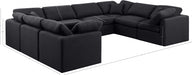 Meridian Furniture - Indulge 140" Linen Textured Fabric Upholstered 8 Piece Modular Sectional - 141Black-Sec8A - GreatFurnitureDeal