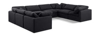 Meridian Furniture - Indulge 140" Linen Textured Fabric Upholstered 8 Piece Modular Sectional - 141Black-Sec8A - GreatFurnitureDeal