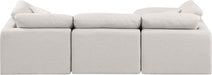 Meridian Furniture - Indulge 105" Linen Textured Fabric Upholstered 4 Piece Modular Sectional - 141Cream-Sec4A - GreatFurnitureDeal