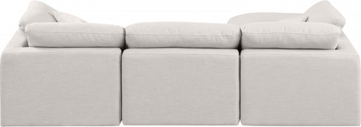 Meridian Furniture - Indulge 105" Linen Textured Fabric Upholstered 4 Piece Modular Sectional - 141Cream-Sec4A - GreatFurnitureDeal