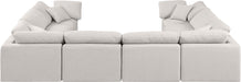 Meridian Furniture - Indulge 140" Linen Textured Fabric Upholstered 8 Piece Modular Sectional - 141Cream-Sec8A - GreatFurnitureDeal