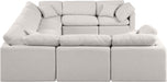 Meridian Furniture - Indulge 140" Linen Textured Fabric Upholstered 8 Piece Modular Sectional - 141Cream-Sec8A - GreatFurnitureDeal