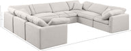Meridian Furniture - Indulge 140" Linen Textured Fabric Upholstered 8 Piece Modular Sectional - 141Cream-Sec8A - GreatFurnitureDeal