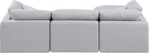 Meridian Furniture - Indulge 105" Linen Textured Fabric Upholstered 4 Piece Modular Sectional - 141Grey-Sec4A - GreatFurnitureDeal