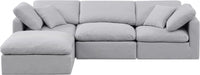 Meridian Furniture - Indulge 105" Linen Textured Fabric Upholstered 4 Piece Modular Sectional - 141Grey-Sec4A - GreatFurnitureDeal