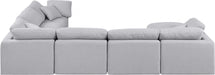 Meridian Furniture - Indulge 140" Linen Textured Fabric Upholstered 7 Piece Modular Sectional - 141Grey-Sec7A - GreatFurnitureDeal