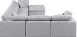 Meridian Furniture - Indulge 140" Linen Textured Fabric Upholstered 7 Piece Modular Sectional - 141Grey-Sec7A - GreatFurnitureDeal