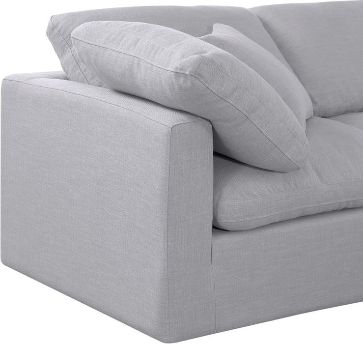 Meridian Furniture - Indulge 175" Linen Textured Fabric Upholstered 7 Piece Modular Sectional - 141Grey-Sec7B - GreatFurnitureDeal