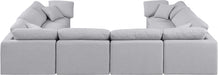 Meridian Furniture - Indulge 140" Linen Textured Fabric Upholstered 8 Piece Modular Sectional - 141Grey-Sec8A - GreatFurnitureDeal