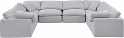 Meridian Furniture - Indulge 140" Linen Textured Fabric Upholstered 8 Piece Modular Sectional - 141Grey-Sec8A - GreatFurnitureDeal