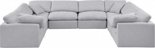 Meridian Furniture - Indulge 140" Linen Textured Fabric Upholstered 8 Piece Modular Sectional - 141Grey-Sec8A - GreatFurnitureDeal