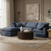 Meridian Furniture - Indulge 105" Linen Textured Fabric Upholstered 4 Piece Modular Sectional - 141Navy-Sec4A - GreatFurnitureDeal