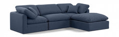 Meridian Furniture - Indulge 105" Linen Textured Fabric Upholstered 4 Piece Modular Sectional - 141Navy-Sec4A - GreatFurnitureDeal