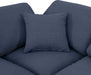 Meridian Furniture - Indulge 140" Linen Textured Fabric Upholstered 7 Piece Modular Sectional - 141Navy-Sec7A - GreatFurnitureDeal
