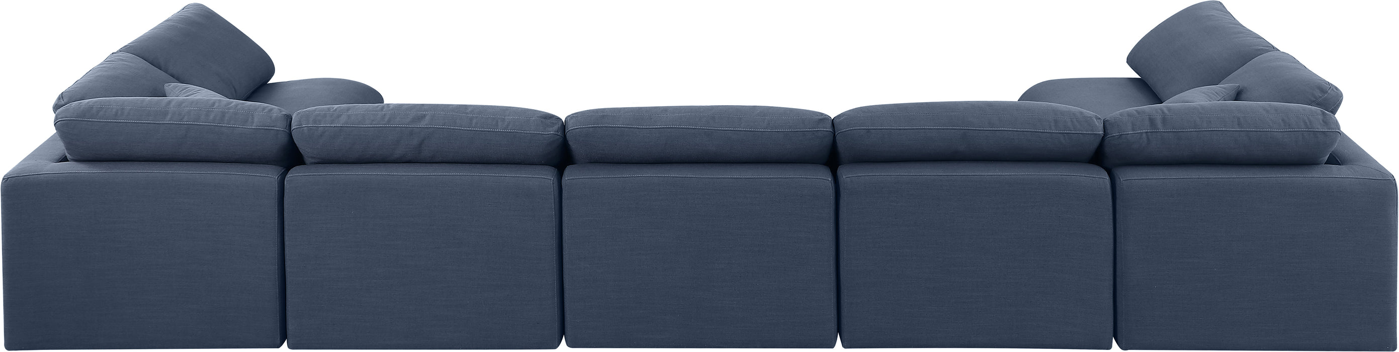 Meridian Furniture - Indulge 175" Linen Textured Fabric Upholstered 7 Piece Modular Sectional - 141Navy-Sec7B - GreatFurnitureDeal
