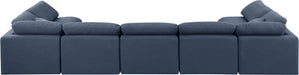 Meridian Furniture - Indulge 175" Linen Textured Fabric Upholstered 7 Piece Modular Sectional - 141Navy-Sec7B - GreatFurnitureDeal