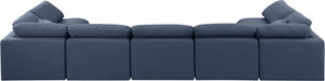 Meridian Furniture - Indulge 175" Linen Textured Fabric Upholstered 7 Piece Modular Sectional - 141Navy-Sec7B - GreatFurnitureDeal