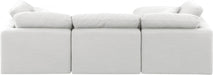 Meridian Furniture - Indulge 105" Linen Textured Fabric Upholstered 4 Piece Modular Sectional - 141White-Sec4A - GreatFurnitureDeal