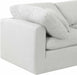 Meridian Furniture - Indulge 105" Linen Textured Fabric Upholstered 4 Piece Modular Sectional - 141White-Sec4A - GreatFurnitureDeal