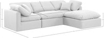 Meridian Furniture - Indulge 105" Linen Textured Fabric Upholstered 4 Piece Modular Sectional - 141White-Sec4A - GreatFurnitureDeal