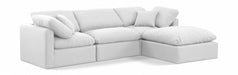 Meridian Furniture - Indulge 105" Linen Textured Fabric Upholstered 4 Piece Modular Sectional - 141White-Sec4A - GreatFurnitureDeal