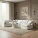 Meridian Furniture - Indulge 140" Linen Textured Fabric Upholstered 7 Piece Modular Sectional - 141White-Sec7A - GreatFurnitureDeal