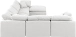 Meridian Furniture - Indulge 140" Linen Textured Fabric Upholstered 7 Piece Modular Sectional - 141White-Sec7A - GreatFurnitureDeal