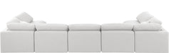 Meridian Furniture - Indulge 175" Linen Textured Fabric Upholstered 7 Piece Modular Sectional - 141White-Sec7B - GreatFurnitureDeal