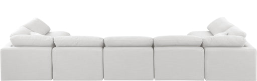 Meridian Furniture - Indulge 175" Linen Textured Fabric Upholstered 7 Piece Modular Sectional - 141White-Sec7B - GreatFurnitureDeal