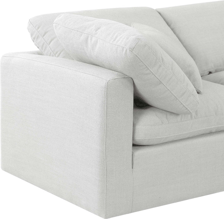 Meridian Furniture - Indulge 175" Linen Textured Fabric Upholstered 7 Piece Modular Sectional - 141White-Sec7B - GreatFurnitureDeal