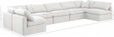 Meridian Furniture - Indulge 175" Linen Textured Fabric Upholstered 7 Piece Modular Sectional - 141White-Sec7B - GreatFurnitureDeal