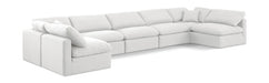 Meridian Furniture - Indulge 175" Linen Textured Fabric Upholstered 7 Piece Modular Sectional - 141White-Sec7B - GreatFurnitureDeal