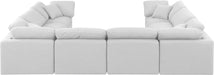 Meridian Furniture - Indulge 140" Linen Textured Fabric Upholstered 8 Piece Modular Sectional - 141White-Sec8A - GreatFurnitureDeal