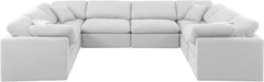 Meridian Furniture - Indulge 140" Linen Textured Fabric Upholstered 8 Piece Modular Sectional - 141White-Sec8A - GreatFurnitureDeal