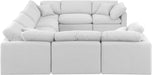 Meridian Furniture - Indulge 140" Linen Textured Fabric Upholstered 8 Piece Modular Sectional - 141White-Sec8A - GreatFurnitureDeal