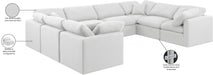 Meridian Furniture - Indulge 140" Linen Textured Fabric Upholstered 8 Piece Modular Sectional - 141White-Sec8A - GreatFurnitureDeal