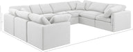 Meridian Furniture - Indulge 140" Linen Textured Fabric Upholstered 8 Piece Modular Sectional - 141White-Sec8A - GreatFurnitureDeal