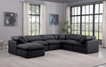 Meridian Furniture - Indulge 140" Vegan Leather Upholstered 7 Piece Modular Sectional - 146Black-Sec7A - GreatFurnitureDeal