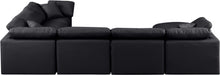 Meridian Furniture - Indulge 140" Vegan Leather Upholstered 7 Piece Modular Sectional - 146Black-Sec7A - GreatFurnitureDeal