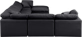 Meridian Furniture - Indulge 140" Vegan Leather Upholstered 7 Piece Modular Sectional - 146Black-Sec7A - GreatFurnitureDeal