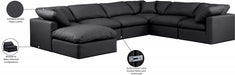 Meridian Furniture - Indulge 140" Vegan Leather Upholstered 7 Piece Modular Sectional - 146Black-Sec7A - GreatFurnitureDeal