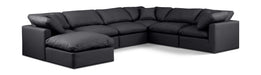 Meridian Furniture - Indulge 140" Vegan Leather Upholstered 7 Piece Modular Sectional - 146Black-Sec7A - GreatFurnitureDeal