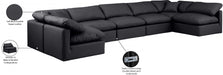 Meridian Furniture - Indulge 175" Vegan Leather Upholstered 7 Piece Modular Sectional - 146Black-Sec7B - GreatFurnitureDeal