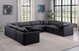Meridian Furniture - Indulge 140" Vegan Leather Upholstered 8 Piece Modular Sectional - 146Black-Sec8A - GreatFurnitureDeal